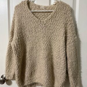 Altar'd State Cream V-Neck Sweater
